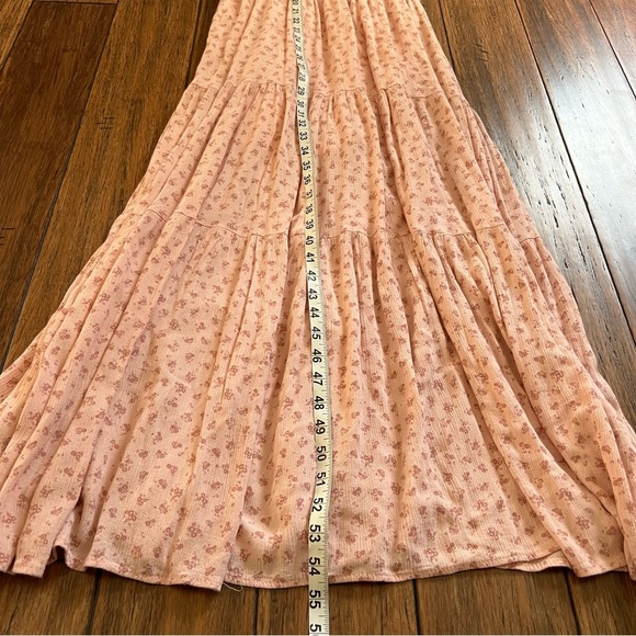 Altar’d State Floral Tiered Maxi Dress Halter Neck Pink Cottagecore Boho Western - Picture 13 of 14